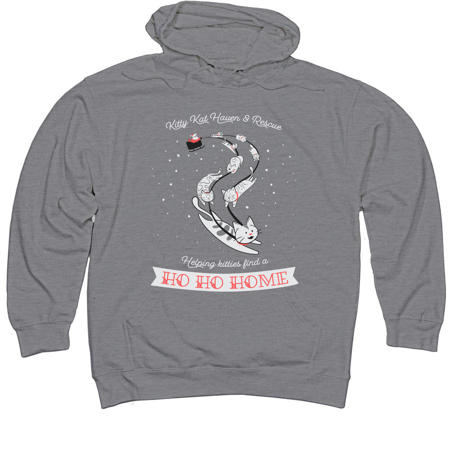 Kitty Kat Haven & Rescue Meowy All The Way!, a Gunmetal Heather Midweight Pullover Hoodie