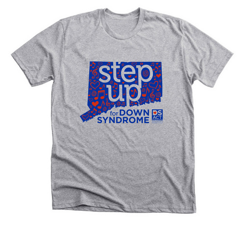 2025 DS ACT Step Up for Down Syndrome Walk, a Athletic Heather Premium Unisex Tee