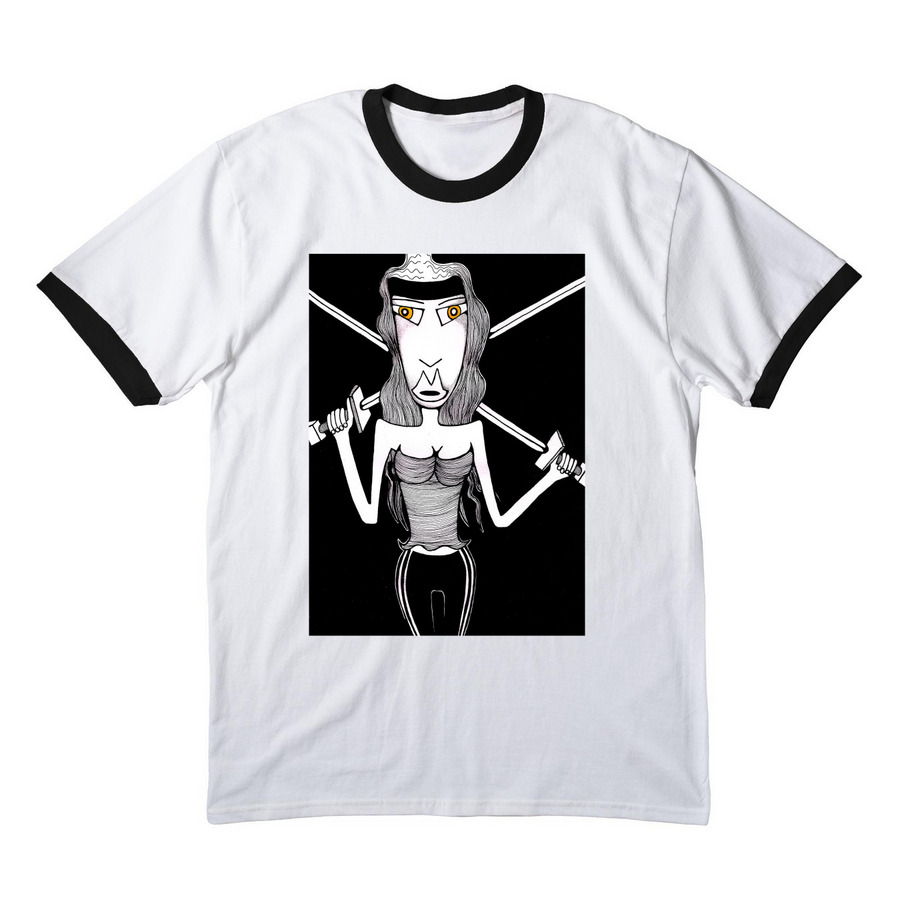 One of the Guyz {T.B.N.}, a White/ Jet Black Cotton Ringer Tee