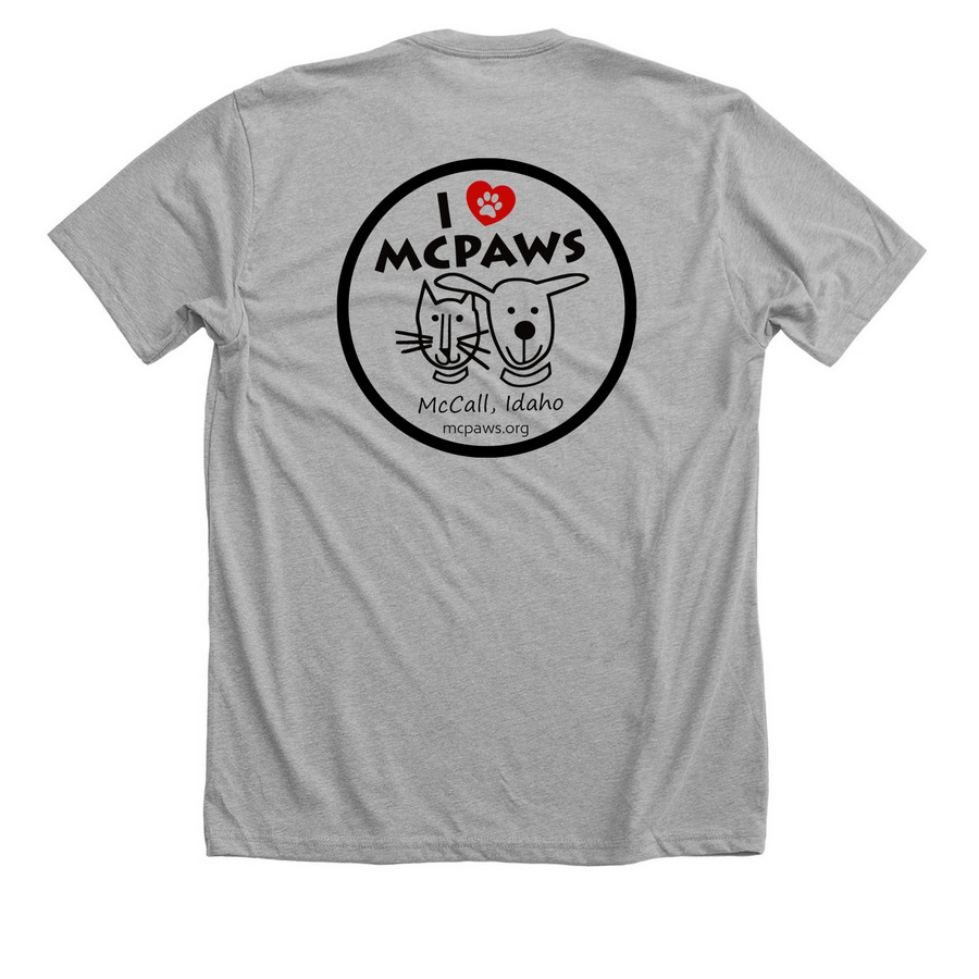 I Heart MCPAWS, a Athletic Heather Premium Unisex Tee (back-view)