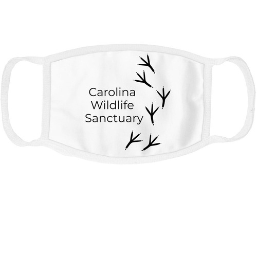 Carolina Wildlife Sanctuary Face Mask, a White Cotton Face Mask