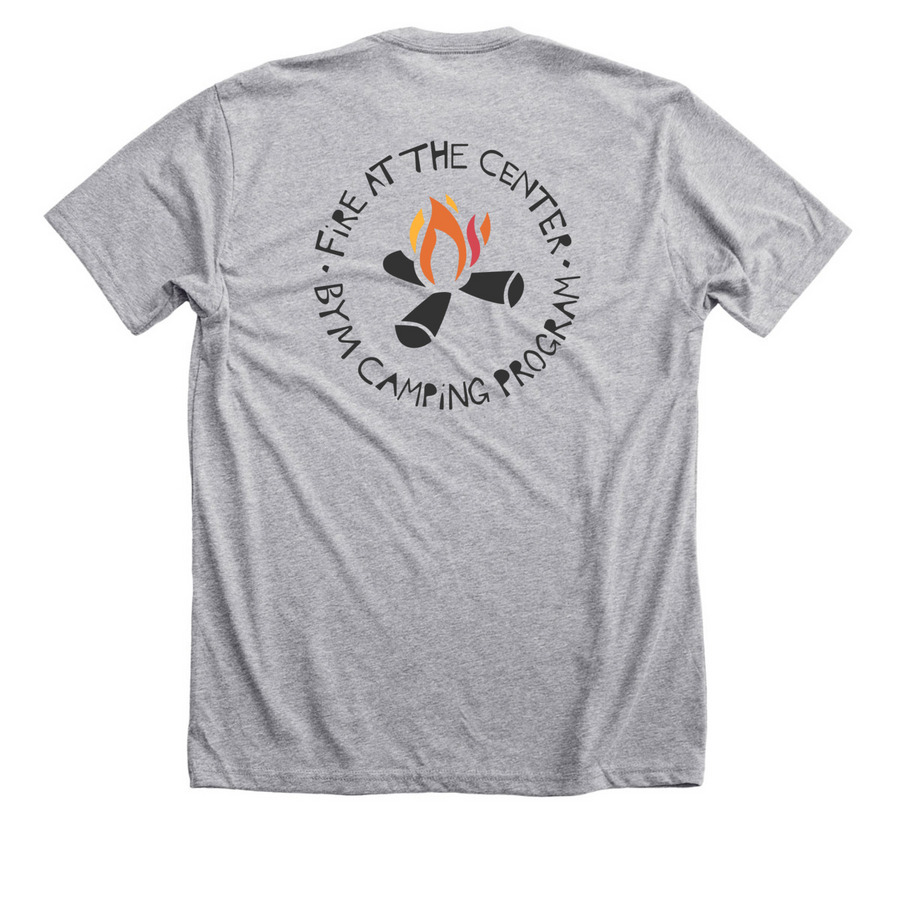 BYM Camps, a Athletic Heather Premium Unisex Tee (back-view)