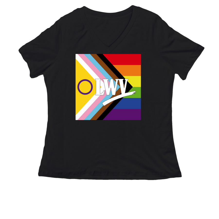 LWV Pride Clothing, a Black Women's Relaxed V-Neck Tee