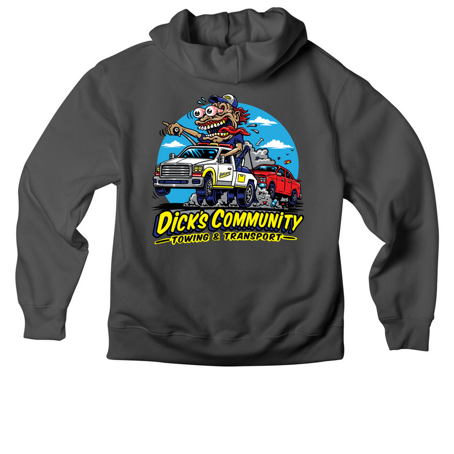 Jimbo Logo, a Asphalt Premium Heavyweight Pullover Hoodie (back-view)