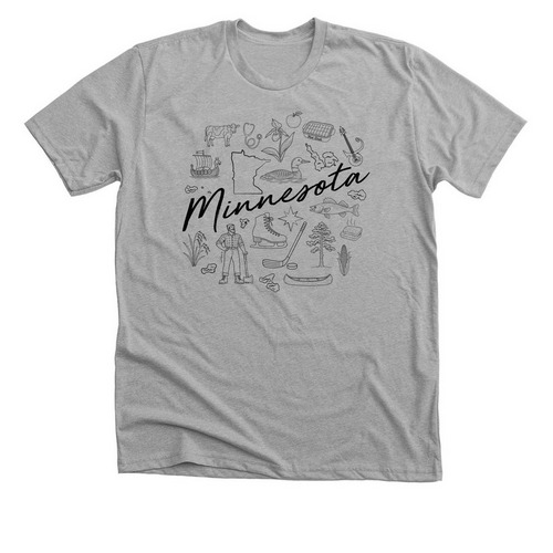 Minnesota, a Athletic Heather Premium Unisex Tee