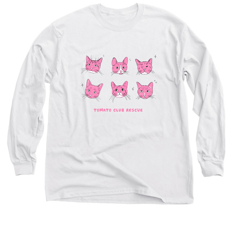 Tomato Cats Long Sleeve, a White Classic Long Sleeve Tee