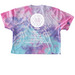 Ebb and Flow Spiral, a Cotton Candy Women's Tie Dye Cropped Tee (back-view)
