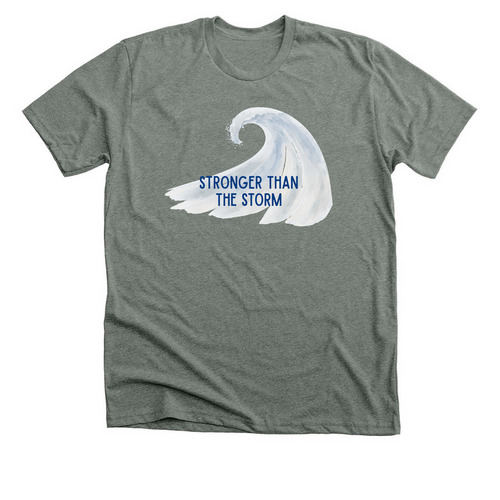 Stronger Than the Storm - Wave, a Deep Heather Premium Unisex Tee