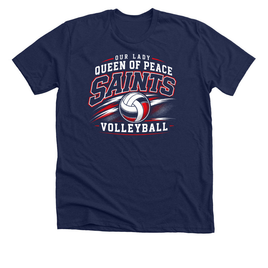 OLQP Volleyball, a Solid Navy Blend Premium Unisex Tee