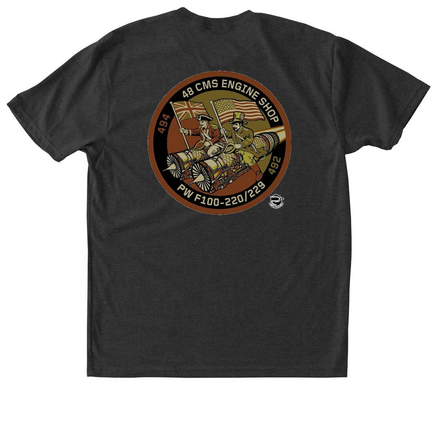MFE/Props Shop Patch, a Vintage Black Triblend Unisex Tee (back-view)