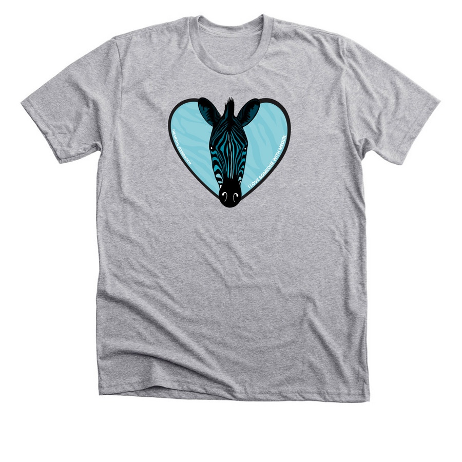 I Love Someone with Med13L - Blue, a Athletic Heather Premium Unisex Tee