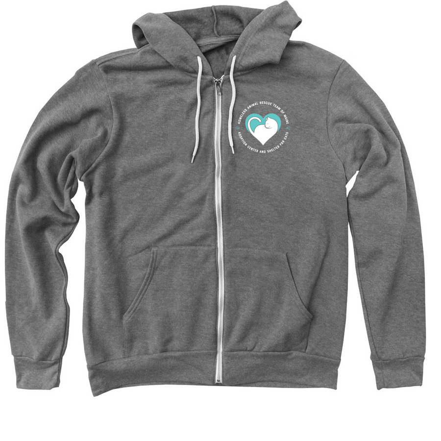 HART Adopt Don't Shop, a Deep Heather Zip Up Hoodie