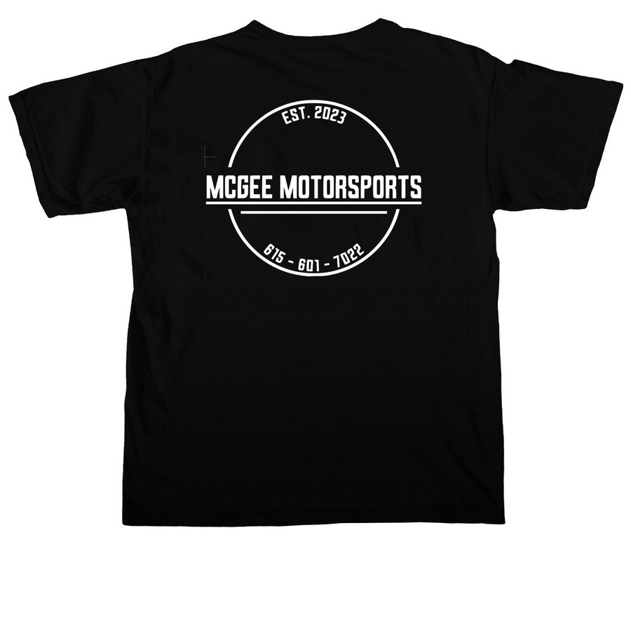 McGee Motorsports Comfort Colors, a Black Comfort Colors Unisex Tee (back-view)