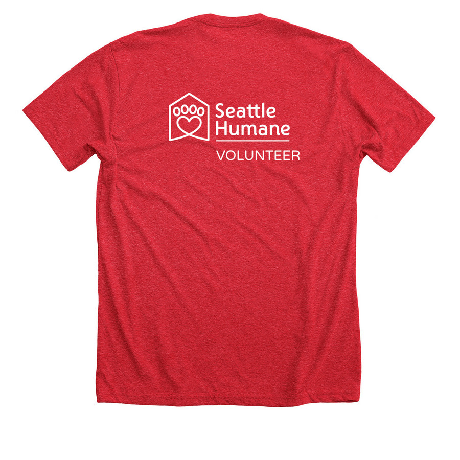 Volunteer Tees, a Heather Red Premium Unisex Tee (back-view)