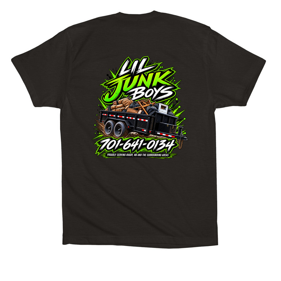 Lil Junk Boys, a Black Premium Cotton Tee (back-view)