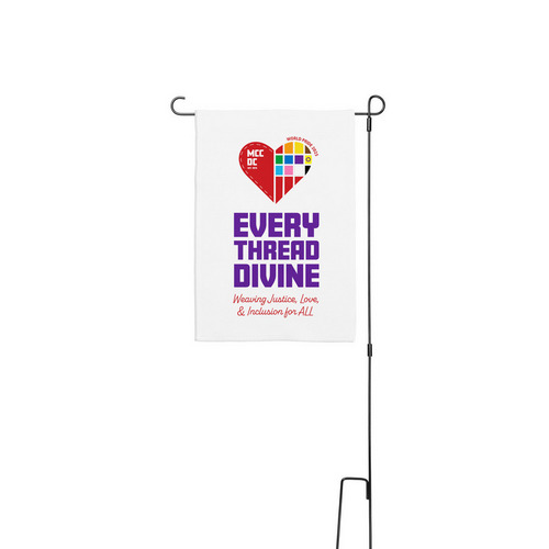 MCCDC Every Thread Divine Flag, a White 12" x 18" Yard Flag with Stake