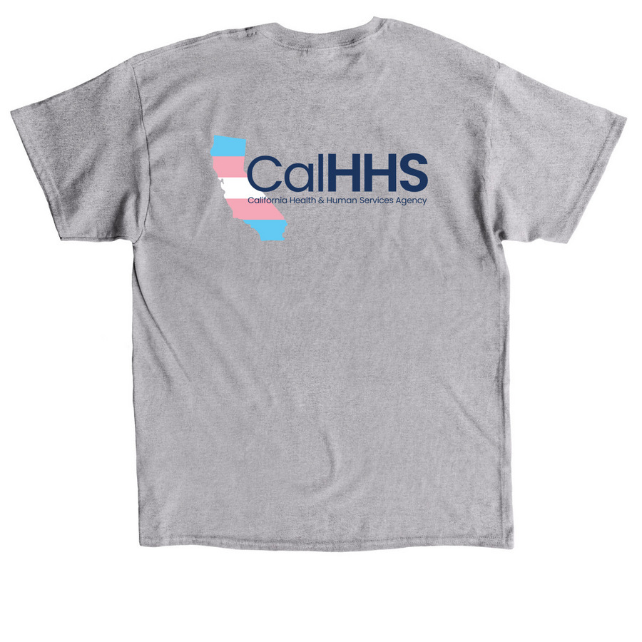 CalHHS Trans Flag, a Sport Grey Classic Unisex Tee (back-view)