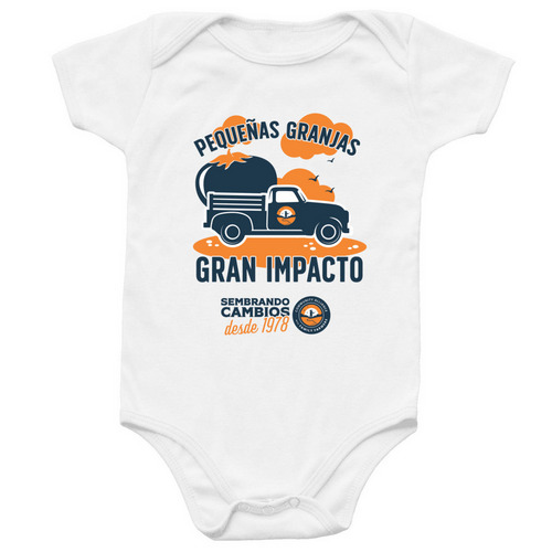 Memeluco: Peque?as Granjas Gran Impacto, a White Infant Onesie