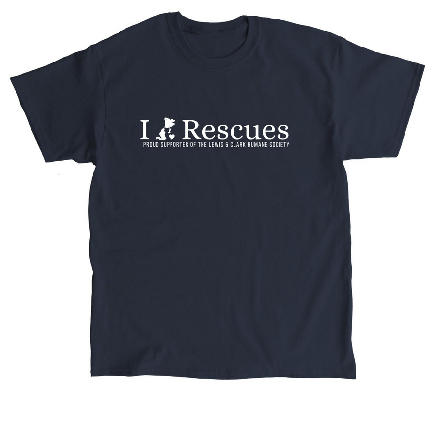 LCHS I Heart Rescues (White Logo), a Navy Classic Unisex Tee