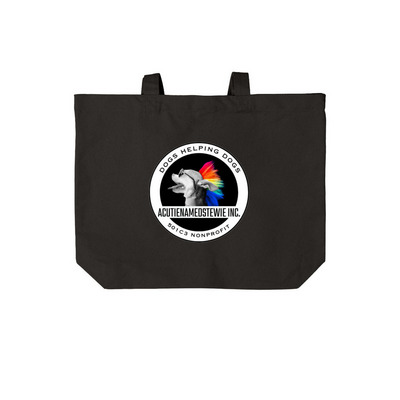 ACUTIENAMEDSTEWIE INC. TOTE BAG, a Deep Black Cotton Canvas Tote Bag