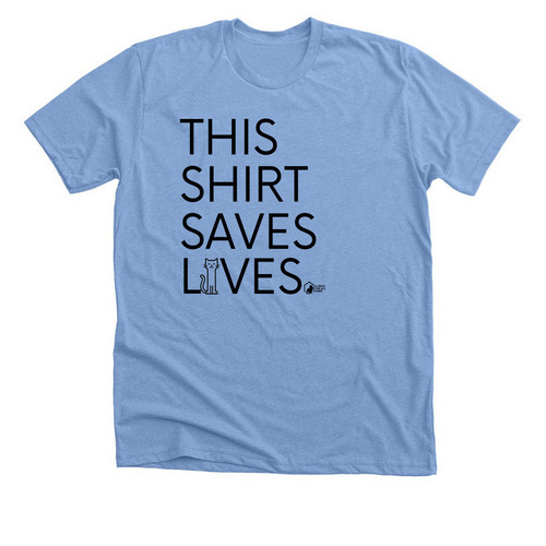 This Shirt Saves Lives, a Heather Carolina Blue Premium Unisex Tee