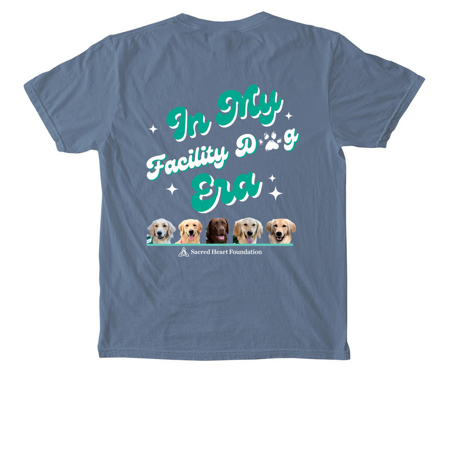 Facility Dog Eras, a Blue Jean Comfort Colors Pocket Tee (back-view)