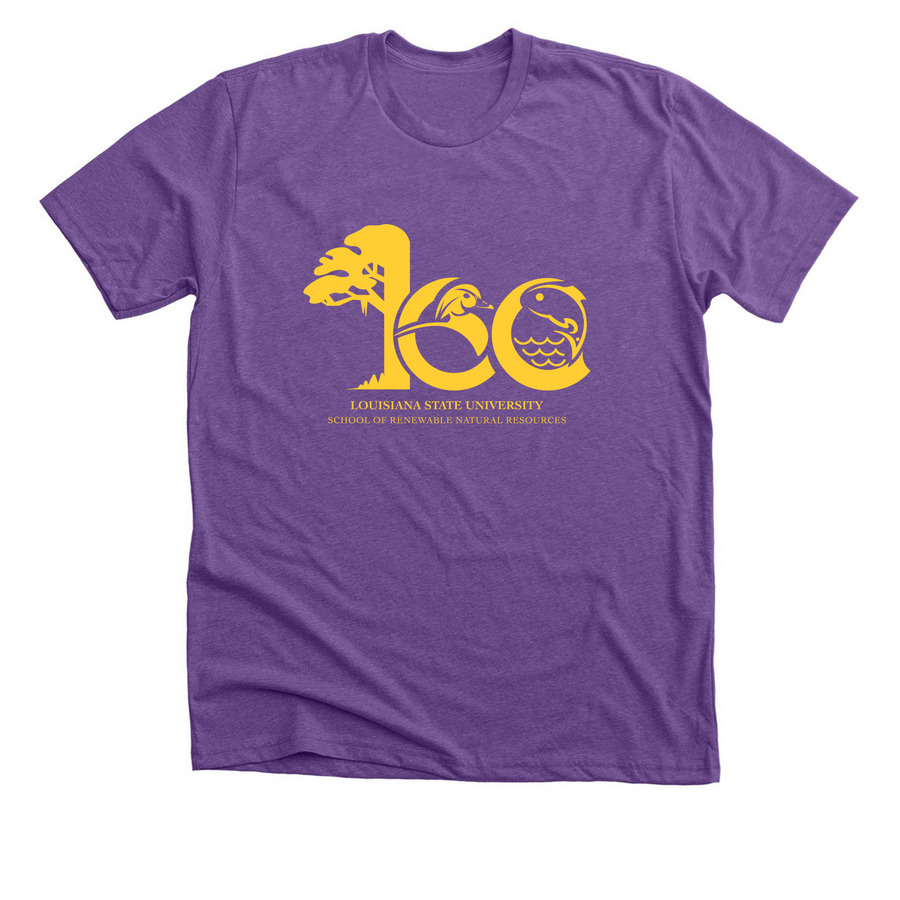 School of Renewable Natural Resources 100Year, a Heather Team Purple Premium Unisex Tee