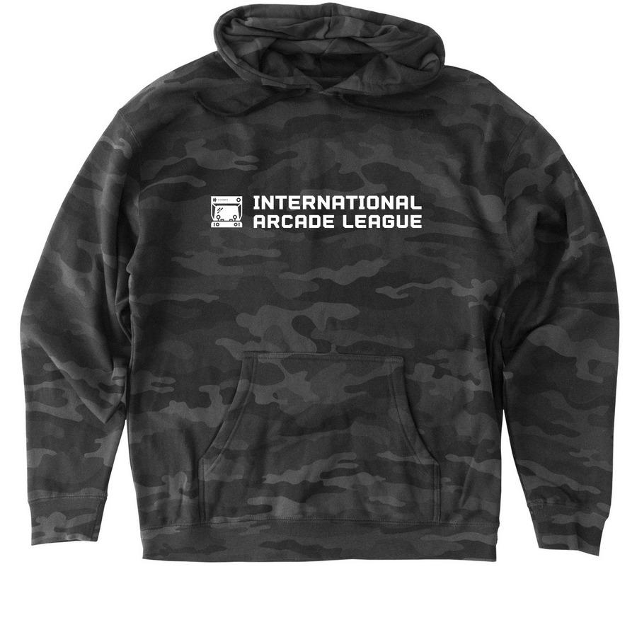 International Arcade League, a Black Camo Heavyweight Camo Pullover Hoodie