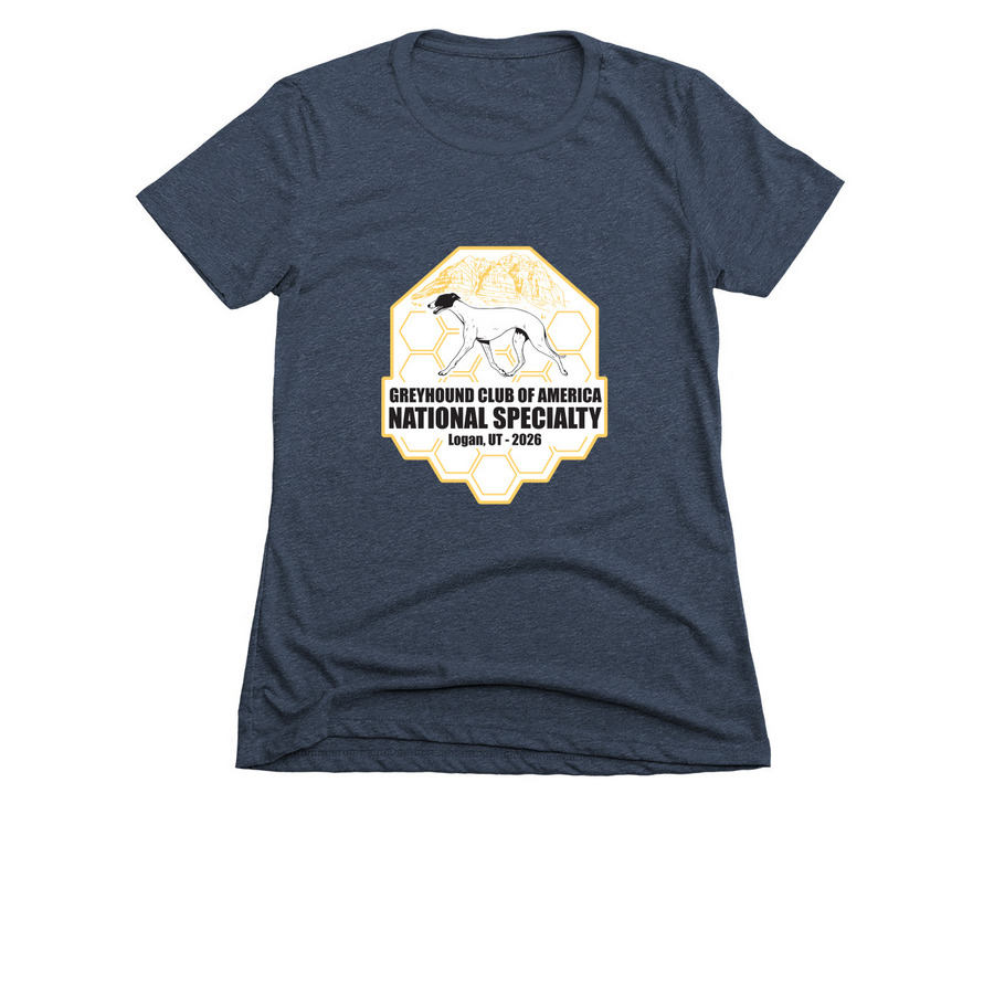 2026 Greyhound Club of America National, a Midnight Navy Women's Slim Fit Tee