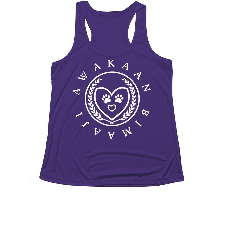 Unleash Compassion Tank, a Purple Women's Performance Tank (back-view)