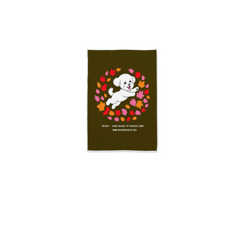 BFCACT Bichon Fall Fun!, a White 12" x 18" Yard Flag