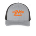 BK Music Trucker Cap, a Heather Grey/ Black Printed Five-Panel Trucker Cap