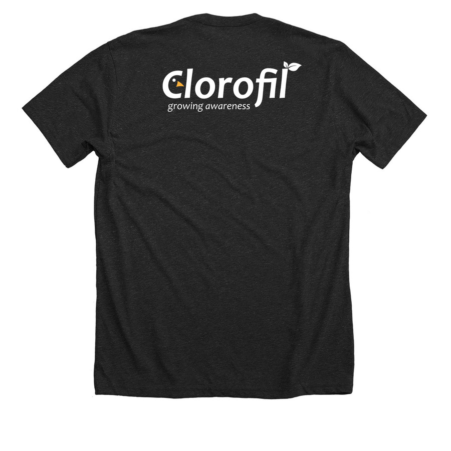 Fleur's t-shirt, a Dark Grey Heather Premium Unisex Tee (back-view)