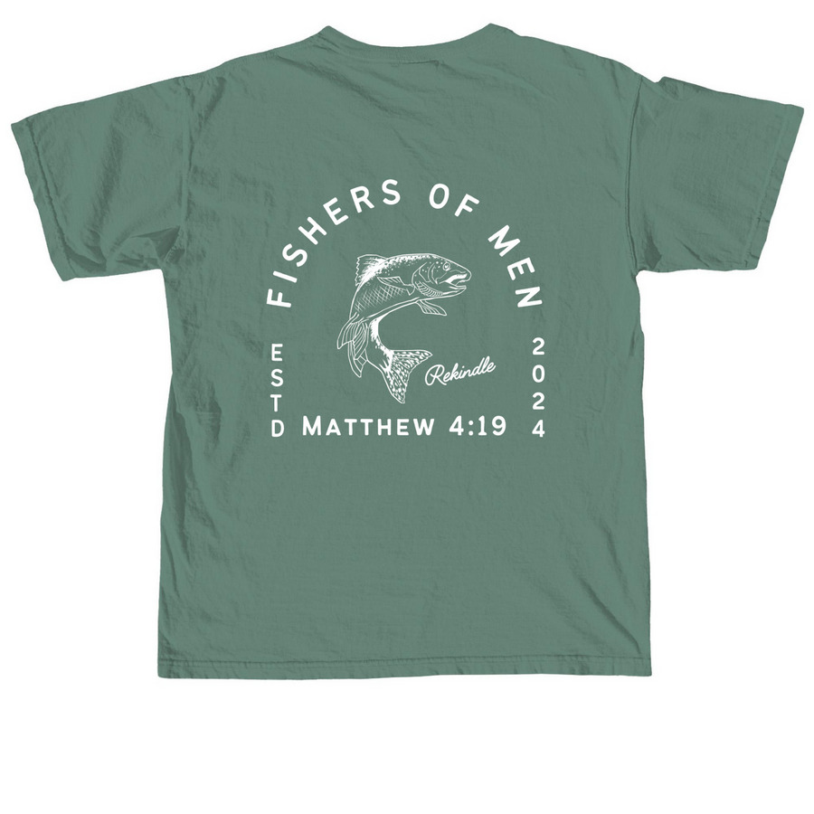 Fishers Of Men&nbsp;, a Light Green Comfort Colors Unisex Tee (back-view)