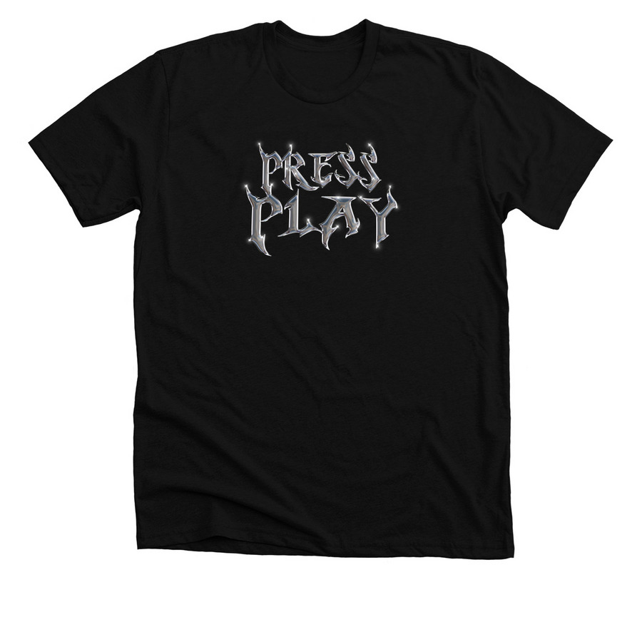 DN Press Play shirt, a Solid Black Blend Premium Unisex Tee