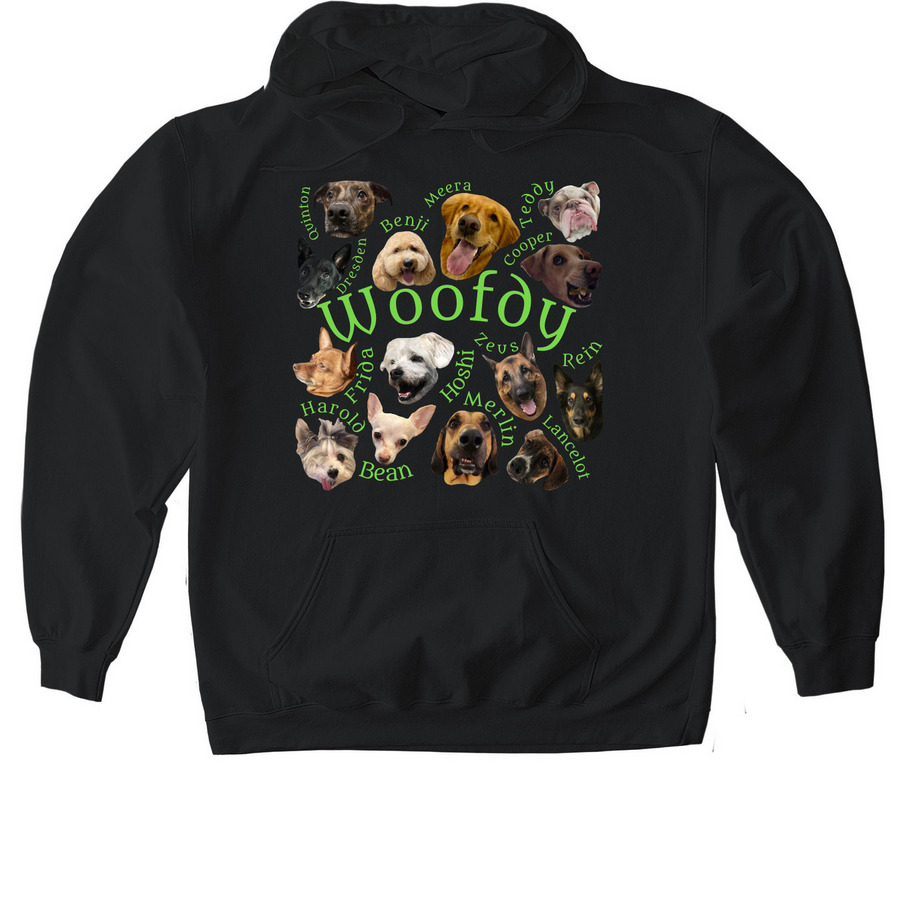 Woofdy Anniversary, a Black Gildan Softstyle Pullover Hoodie