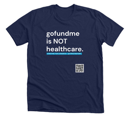 GoFundme blue - Christine for Congress&nbsp;, a Solid Navy Blend Premium Unisex Tee