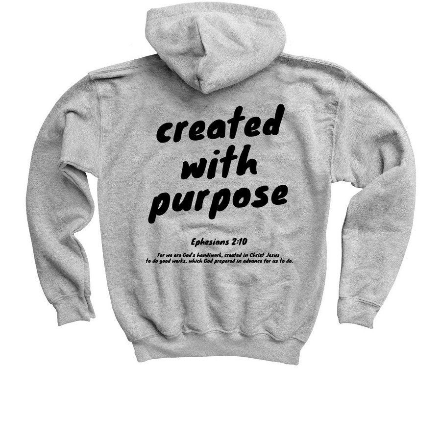 Youth - Created with Purpose (English)&nbsp;, a Sport Grey Youth Pullover Hoodie (back-view)