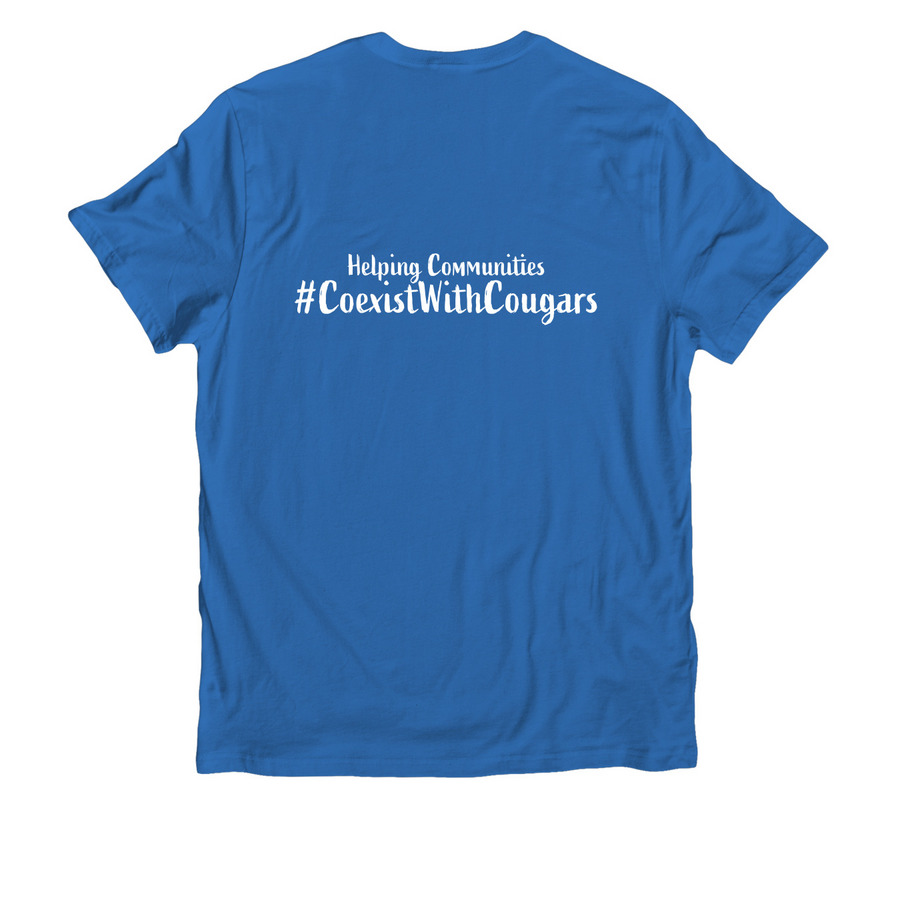 #CoexistWithCougars Swag, a Beacon Blue Allmade Organic Cotton Unisex Tee (back-view)