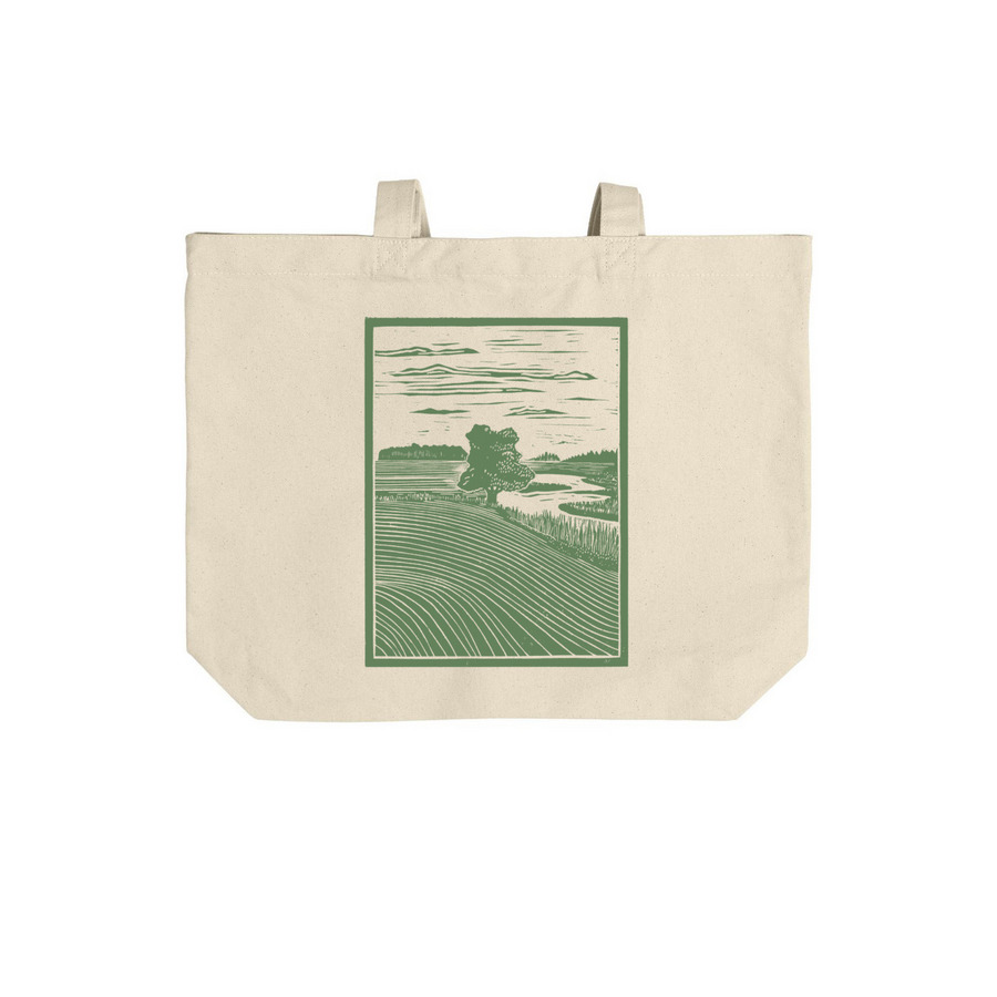 LIMITED EDITION: Ben's Blocks Tote Bags, a Natural Cotton Canvas Tote Bag (back-view)