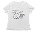 LUV my BUN -Black&nbsp;, a White Women's Relaxed V-Neck Tee
