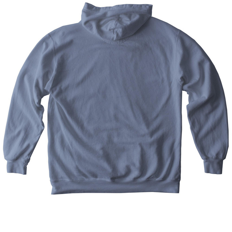 Vineyard Vintage Tee, a Blue Jean Comfort Colors Pullover Hoodie (back-view)
