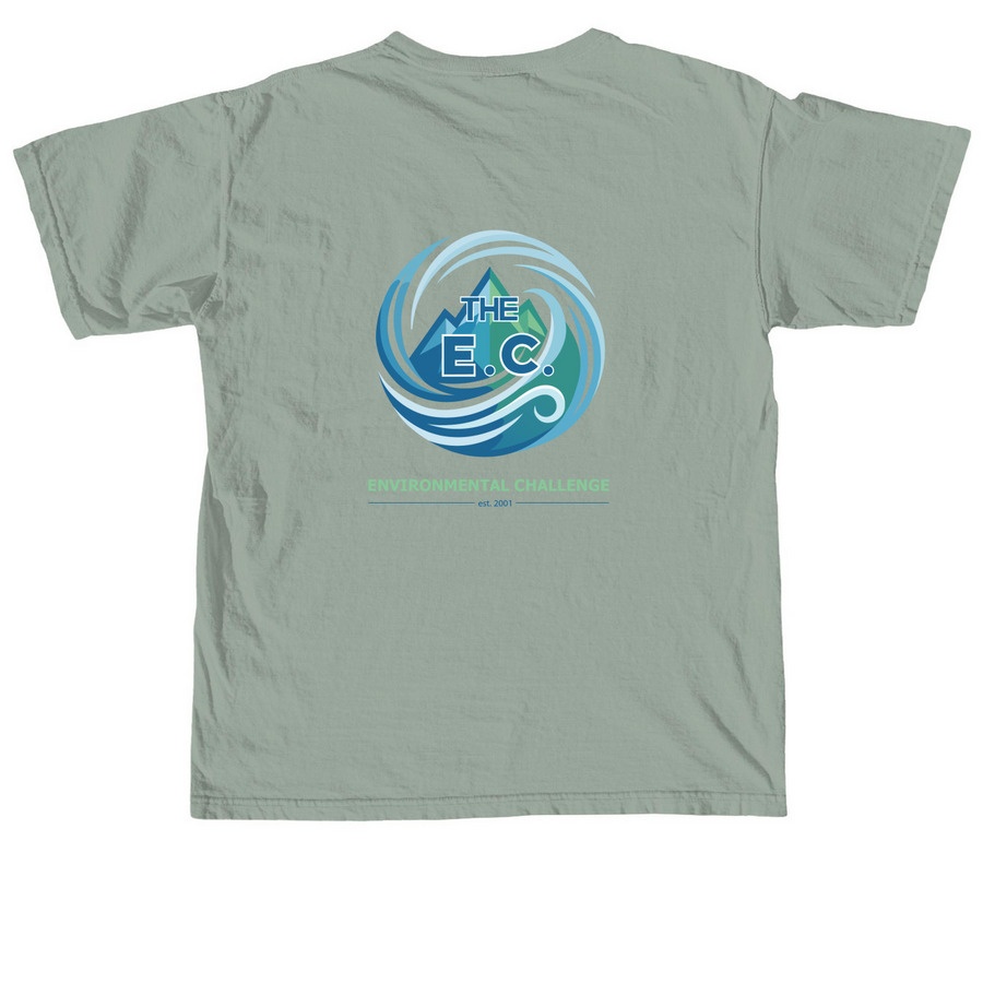 Environmental Challenge Logo Tops, a Bay Comfort Colors Unisex Tee (back-view)