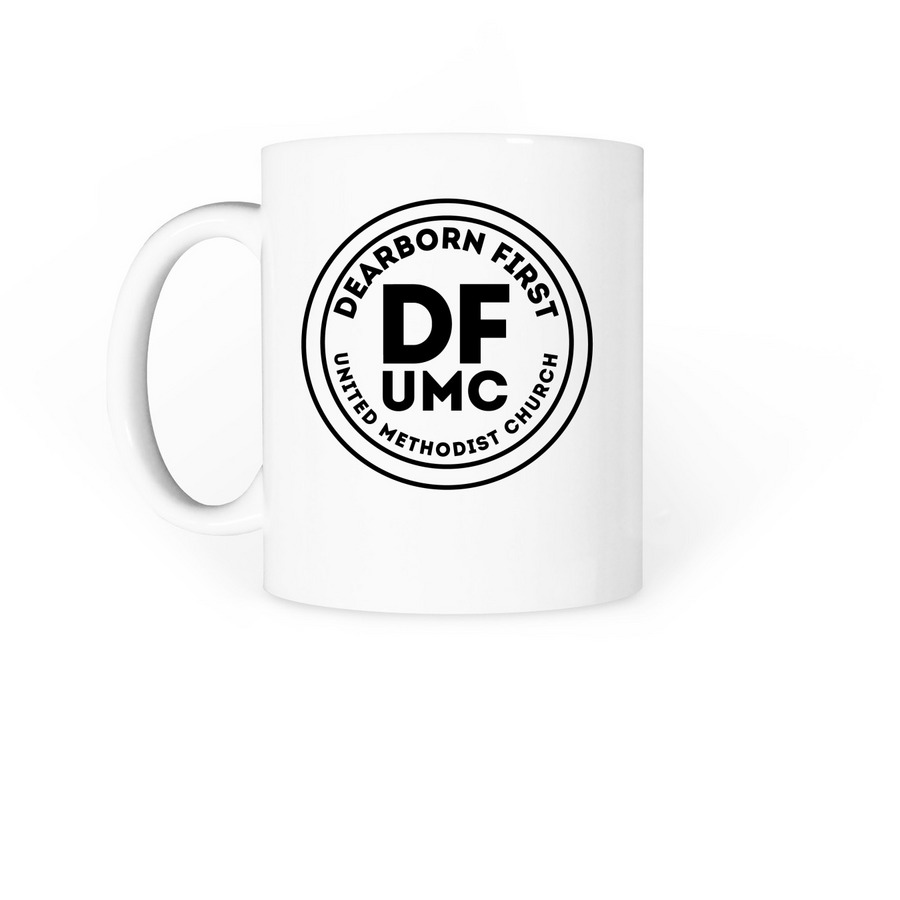 DFUMC Mugs, a White Coffee Mug (back-view)
