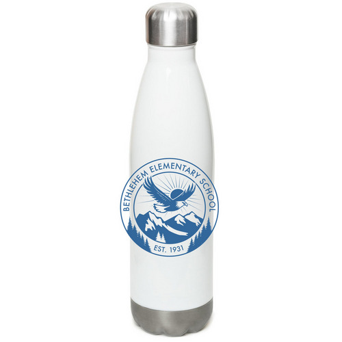 BES Water Bottle, a White Stainless Steel Water Bottle