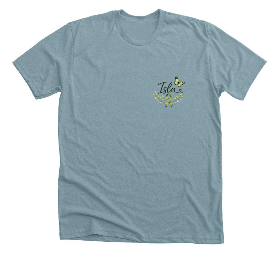 Isla Biliary Atresia Shirt, a Heather Blue Lagoon Premium Unisex Tee
