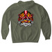 Kraken Logo Sweatshirts, a Military Green Gildan Softstyle Pullover Hoodie (back-view)