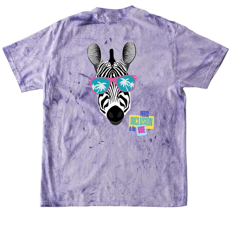 Pink Paradise - Inclusion is the Vibe, a Amethyst Comfort Colors Colorblast Tee (back-view)