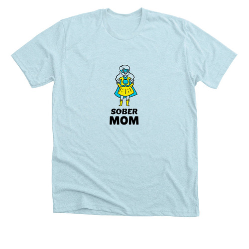 Celebrate Sober Moms, a Heather Ice Blue Premium Unisex Tee