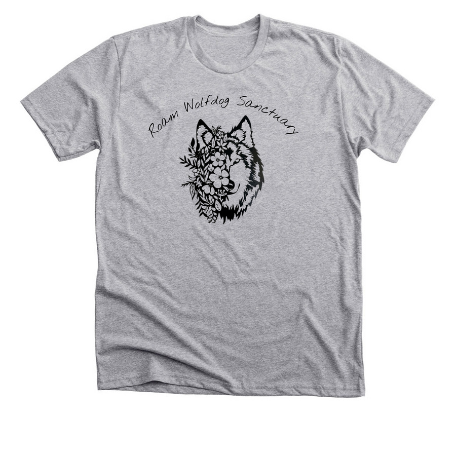 Roam's Floral Wolf Attire, a Athletic Heather Premium Unisex Tee